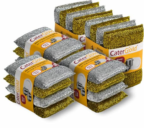 Gold & Silver Sponge Scouring Pads 4pk (5pk 20 pads)