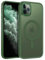 VENINGO Magnetica Cover per iPhone 11 Pro Custodia Compatibile con MagSafe Cover Traslucida Opaca Silicone Tpu Anti Impronte Digitali Custodia per iPhone 11 Pro 5,8 Pollice Scuro Verde