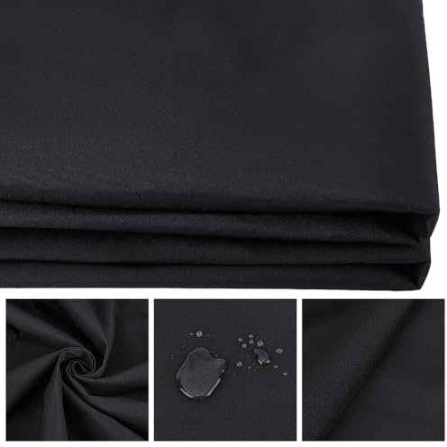 NBEADS 2 Yard x 148cm Wasserdichtes Canvas-Gewebe, 600D Marine Canvas Oxford-Gewebe Cordura Segeltuch Stoff für Outdoor Indoor DIY Handwerk Taschen Marine Möbel, Schwarz, 0.37mm Dick