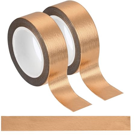 sourcing map 2 Pcs Copper Washi Tape,15mm x 10m Self Adhesive Masking Tapes Metallic Foil Decorative Gold Tape for DIY Crafts Scrapbooking Home Holiday Decoration