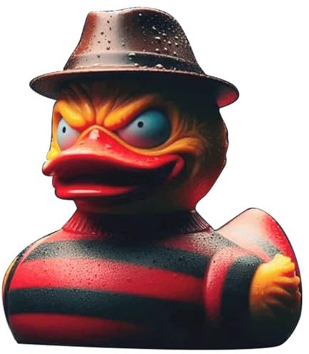 Pesoncarl Gartenstatue, Goth Satanic Duck Classic Horror Movie Charakter Duck Punk Duck Rock Duck Statue 3D Horror Movie Ducks handgefertigte Figuren Duck Ente