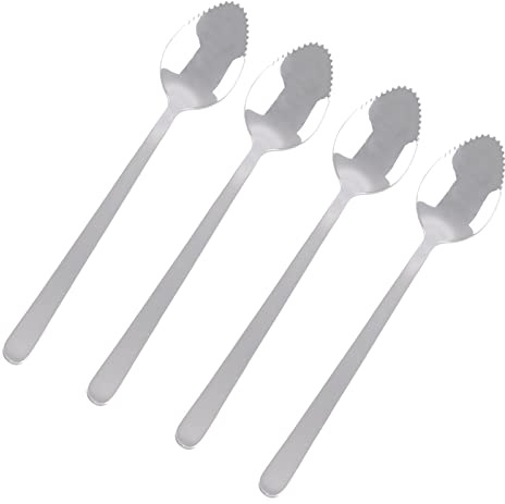 Stainless Steel Grapefruit Spoons Jagged Grapefruit Spoon Suitable for Citrus Fruits Salads and Desserts Set of 4