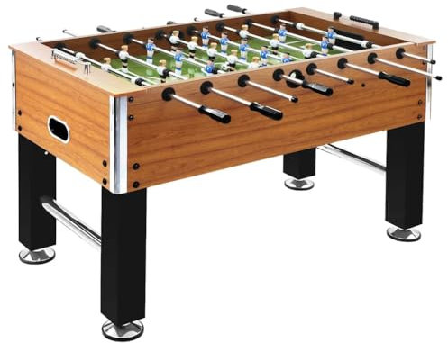 Emmtore Kickertisch Kicker Tischkicker Tischfussballspiel Spieletisch Fußballtisch Tischfussball Tischfußball Stahl 60kg 140x74,5x87,5cm,Hellbraun
