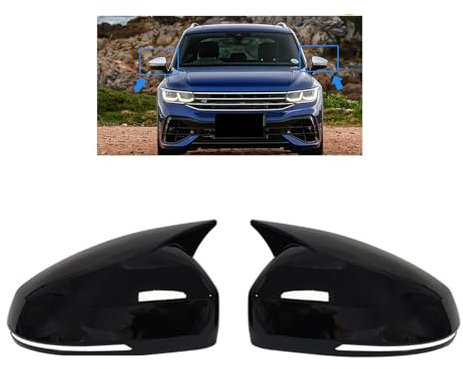 ZDDYUU 2 PCS Außenspiegelkappe für VW Tiguan MK2.5 2021-2023, Auto Spiegelkappen Rückspiegel Abdeckung Spiegelkappe Rückspiegeldeckel Rückspiegelkappe,Black