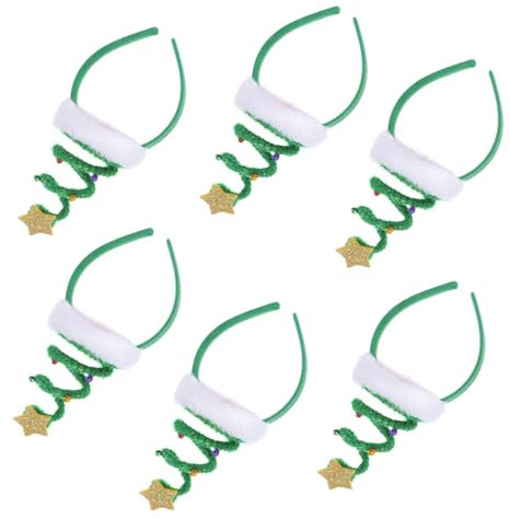 Ipetboom 6 Pièces Bandeaux de Noël pour Garçon Fille de Tête Arbre de Noël avec Vertes Accessoires Festifs pour Fêtes et Spectacles