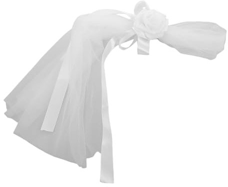 Cabilock 1Stücke Stuhlrückenblume für Hochzeitsdekoration Weiße Rosenblüten für Kirchen und Gartenfeiern Langlebig aus Seidenstoff für Romantische Atmosphären