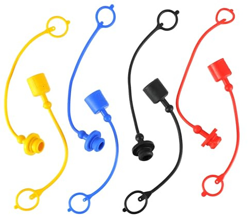 Hydraulikschlauch Staubschutzkappe aus Gummi ISO-A 1/2 Hydraulikkupplung | 4 Paar, männliche Staubkappe und weibliche Steckerabdeckung