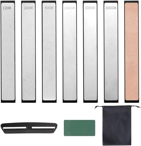 TOTSUN Diamond Sharpening Stones, 10 PCS Knife Sharpening System Kit, Professional Diamond Whetstones Knife Sharpening Kit Portable for Fine Grind Polish Outdoor Tools and Kitchen Knives