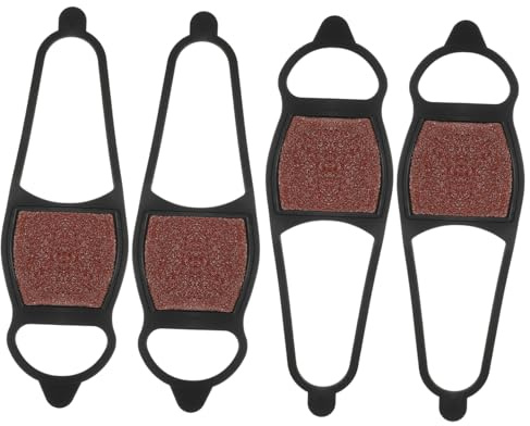 FRCOLOR 2 Paar Doppelseitige Grobsand Schuhüberzug Anti Rutsch Überschuhe für Schnee und Eis Gummimaterial Leicht Robust zum Wandern