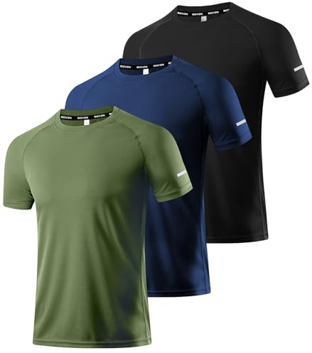Boyzn 1, 3, 5 or 7 Pack Men's Workout Running Shirts, Dry Fit Moisture Wicking T-Shirt, Gym Athletic Short Sleeve Tee Shirts