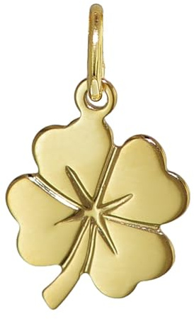 trendor Kleeblatt Anhänger Gold 333/8K 14x10 mm 21643 | zeitloses Schmuckstück für Kinder, hochglanzpolierter Kinderschmuck