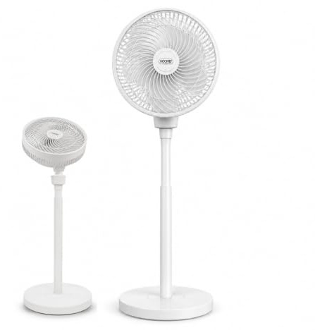 Ventilatore a Piantana Silenzioso 50W con Diffusore di Profumo Integrato, Testina Orientabile a 360°, Altezza Regolabile 65-81 cm, 3 Velocità, Circolatore d'Aria per Casa, Ufficio e Camera da Letto