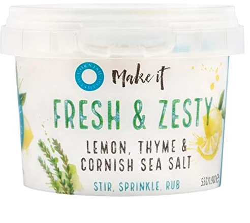 Cornish Sea Salt - Flavoured - Pinch Pots (Lemon & Thyme - 55g)