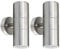 2 X Modern Stainless Steel Up Down Double Wall Spot Light IP65 Outdoor Use ZLC03P2