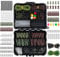 Dr.Fish 278pcs Carp Fishing Tackle Set in Box, Carp Fishing Accessories Include Hooks, Safety Clips and Swivels, Beads, Boilie Stops, Corn, Tube and other, Green Brown