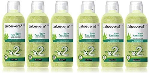 6 X ZUCCARI SUCCO PURO DI ALOE VERA doppia concentrazione 6000 ml