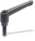 Ganter Normelemente | Verstellbare Klemmhebel mit Gewindeschraube - GN 300-78-M8-50-SW | Grifflänge: 78mm | Schraube Stahl brüniert | Griff Zink-Druckguss schwarz, kunststoffbeschichtet | 1 Stück