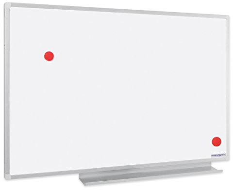 magnetoplan Design-Whiteboard, ferroscript, BxH 900 x 600 mm | Magnettafel mit emaillierter Oberfläche | Perfekte Schreibfläche + Memoboard für Büro- und Konferenzräume, Homeoffice