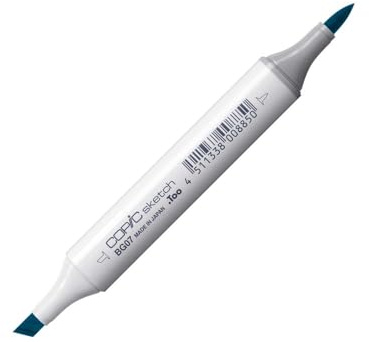 Copic Sketch Coloured Marker Pen - (BG-07) Petroleum Blue, For Art & Crafts, Colouring, Graphics, Highlighter, Design, Anime, Professional & Beginners, Art Supplies & Colouring Books