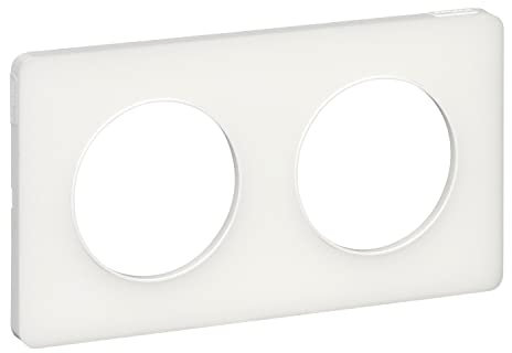 Schneider Electric - Odace Touch, plaque Translucide Blanc 2 postes horiz./vert. entraxe 71mm - S520804R