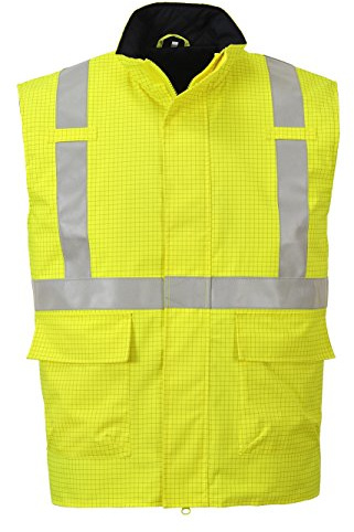 Portwest Bizflame Rain Hi-Vis Antistatic FR Bodywarmer, Size: