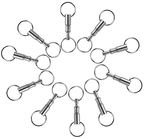 WINOMO 10 Stück Schlüsselanhänger mit 2 Schlüsselringe (Silber)