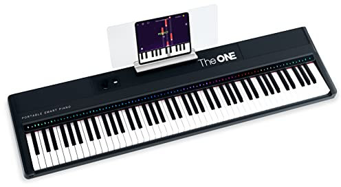 The ONE Portable Digital Piano, 88 Keys Piano Keyboard with Hammer Action Keys for Beginner/Professional, Full Size Weighted Keyboard with Music Stand, Teaching LED Lights & Piano App