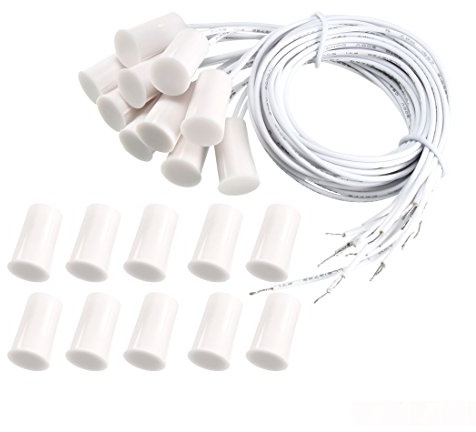Sourcingmap N.C. Recessed Wired Security Window Door Contact Sensor Alarm Magnetic Reed Switch White RC-33 10pcs