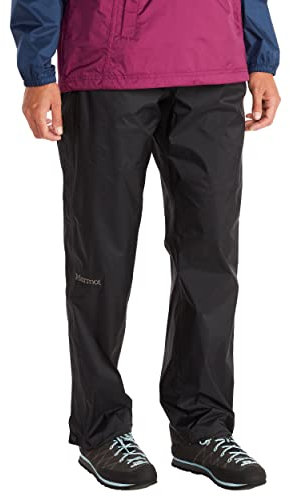 Marmot Damen Wm's PreCip Eco Full Zip Pant Short, Wasserdichte Regenhose, winddichte Wanderhose, atmungsaktive Regenkleidung zum Wandern und Trekking, Black, L