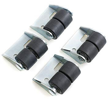 Design61 4X Kastenbockrollen Möbelrolle Doppelrad mit weicher Lauffläche Ø 25 x B 2x19 mm