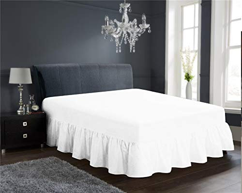 Olivia Rocco Volant mit Rüschen, pflegeleicht, Polycotton, Volants, Bettwäsche, Einzelbett, Weiß