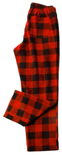 LAPASA Pantaloni Pigiama Micropile e 100% Flanella di Cotone Uomo M39/M128 - Abbigliamento da Notte Pantaloni Tuta Lunghi Casa Relax Elasticizzati Scozzesi Quadri M Nero