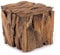 TREIBHOLZ SITZBOX Teak 30 | 30x30x30cm (HxBxT), Recyclingholz, erodiert | Sitzhocker aus naturbelassenem Altholz, Holzhocker im Shabby Design