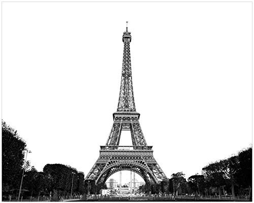 Wallario Black and White Edition - Poster Eiffelturm in Paris - schwarz weiß in Premiumqualität, Kunstdruck Größe: 40 x 50 cm