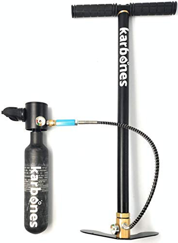 Karbones Mini Bouteille de Plongée avec Pompe Manuelle Kit 10-12 Minutes Autonomie Plongée sous Marine Oxygène - Système scorkl smaco Amélioré Cylindre Portable…