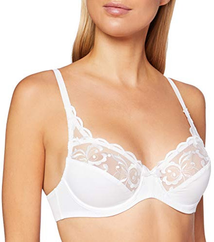 Playtex Reggiseno con Ferretto in Microfibra - Essential Elegance Broderie Donna x1, Bianco, 38/5B