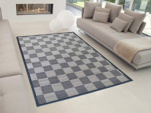 TEJIDOS EL MUNDO Alfombra BAMBÚ Antideslizante, Alta Resistencia, para Interior y Exterior. - 200x300 cm., Cuadros-Marron