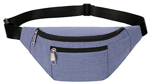 Bauchtasche für Herren und Damen, modisch, wasserdicht, mit verstellbarem Gürtel, lässige Bauchtasche für Reisen, Sport, Laufen, Violett (1), 10.2''L x 5.9''H x 3.5''W
