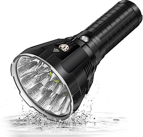 IMALENT MS18W Hellste Taschenlampe 100000 Lumen, Lange Reichweite bis zu 1KM, Taschenlampe Aufladbar mit CREE XHP70.2 Leds IP56 Wasserdichte, für Höhlen und Notfall (Warmweißes Licht)
