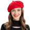 ZLYC Damen Baskenmütze Klassische Französischen Barett Einfarbig Warm Beret(Rot),Einheitsgröße