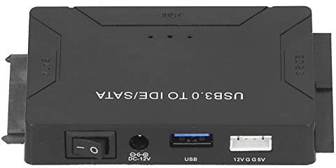 fasient1 Adaptador USB 3.0 a SATA/IDE, para SATA/IDE HDD SDD de 2.5/3.5 Pulgadas y CD/DVD ROM de 5.25 Pulgadas Adaptador CD-RW, Combo, DVD-RW, DVD-RAM(UE)