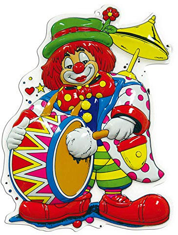 Amakando Witziges Wandbild Musizierender Clown / 60 cm/Narren Wanddekoration Zirkusclown/EIN Blickfang zu Karneval & Fastnacht