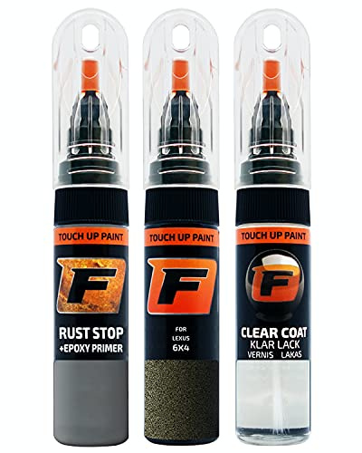 FIRANTO stylo peinture de voiture pour Lexus 6X4 Nori Green réparation couleur voiture 3 en 1, rayures stylo retouche peinture 15ml avec pinceau, apprêt, laque