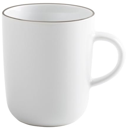 KAHLA 575335A69981C Pronto Line Becher 0,35 l Line warm gray | Becher mit Braun Linie aus Porzellan