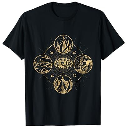 Quatre éléments naturels : vent, feu, eau et terre T-Shirt