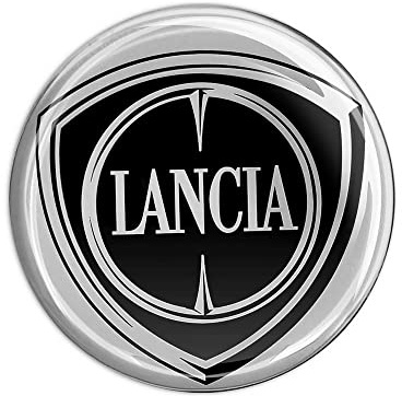 Lancia 21285 Adesivo 3D Ufficiale Logo Nero, Diametro 58 mm