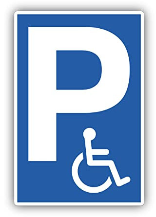 Behinderten Parkplatz Schild 20x30cm aus stabiler Hartschaumplatte in 3mm Stärke - mit UV-Schutz und witterungsbeständig