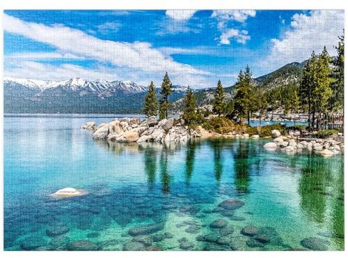 MyPuzzle Das wunderschöne kristallklare Wasser des Lake-Tahoe - Premium 1000 Teile Puzzle - MyPuzzle Sonderkollektion von Puzzle Galaxy
