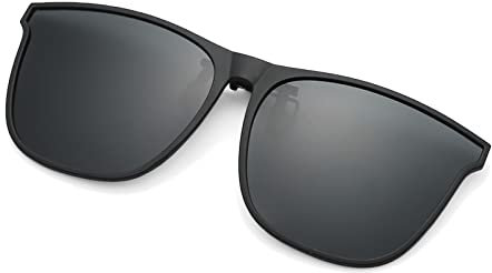 YAMEIZE Modische polarisierte Clip-On-Sonnenbrille für Männer und Frauen UV400-Schutz Flip-Up-Brille im Freien (Grau)
