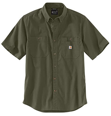 Carhartt Rugged Flex Chemise à Manches Courtes en Toile de Poids Moyen pour Homme Coupe décontractée, Vert Clair, Taille 3XL